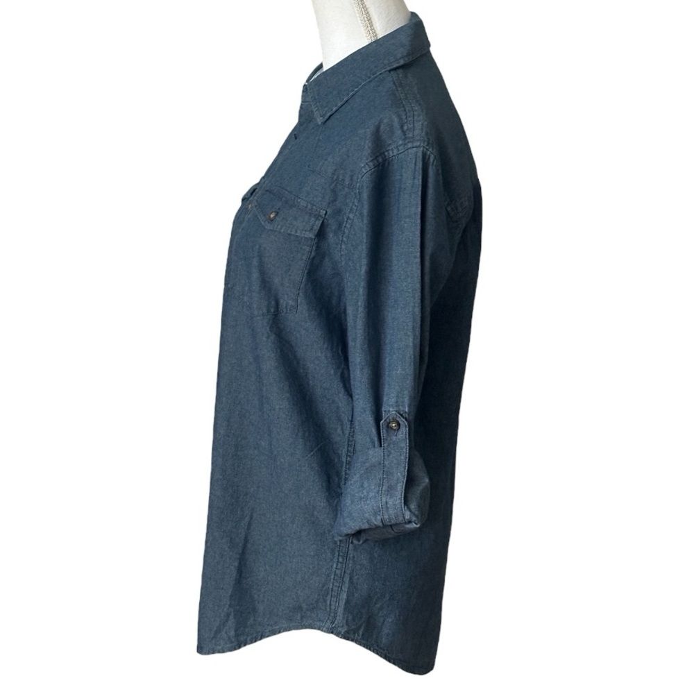 English Laundry Mens Long Sleeve Button Down Blue Denim Shirt Nwt — image 4 of 7